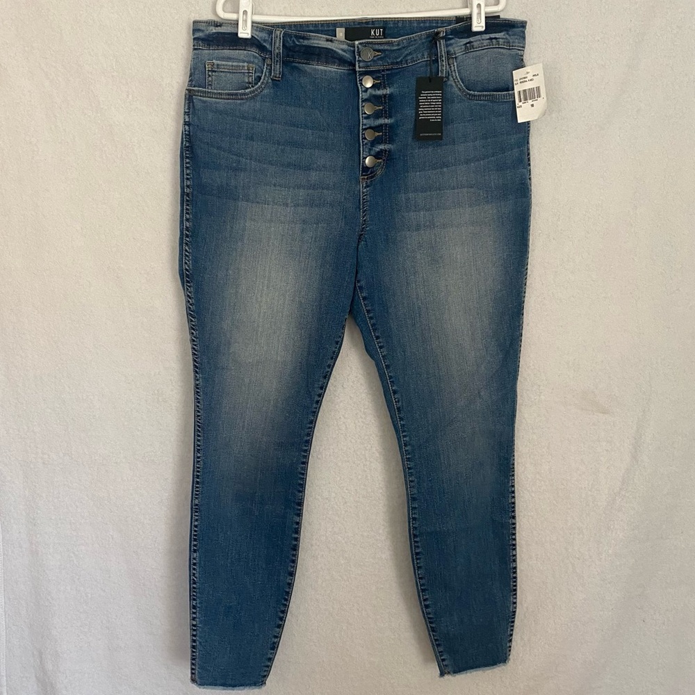 Kut From The Kloth NWT Womens‎ 18 Connie Fab Ab Ankle Denim Jeans Button Fly